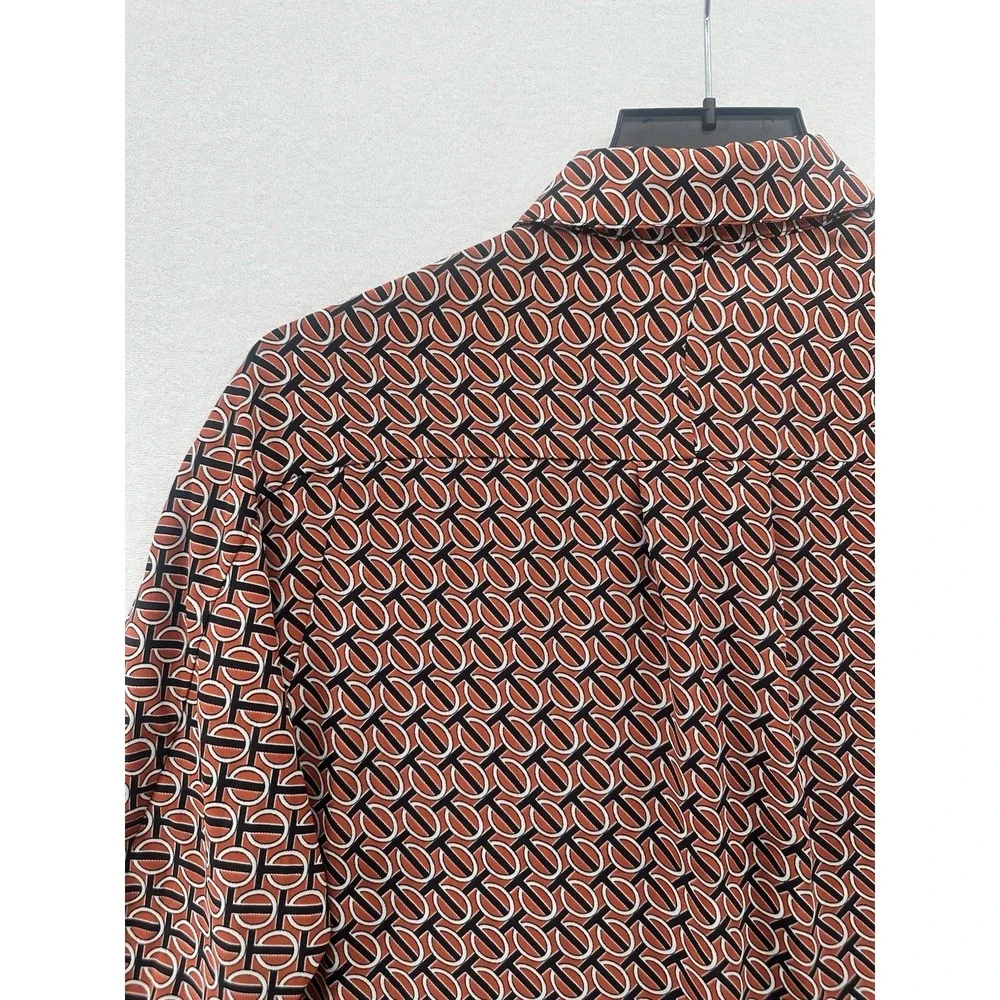 EXPRESS Brown Black Button Down Long Sleeve Shirt‎ Size XS Multicolor